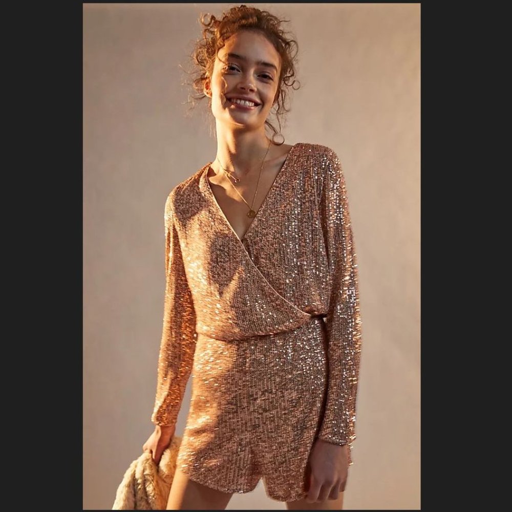 Anthropologie Alyce Sequined Romper - Raga Brand